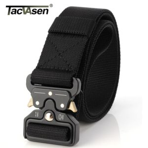 TACVASEN 3.8cm (1.5'') Width Military Belt Men's Tactical Belt Quick Dry US Soldier Combat Paintball Army Belt Nylon Waistband