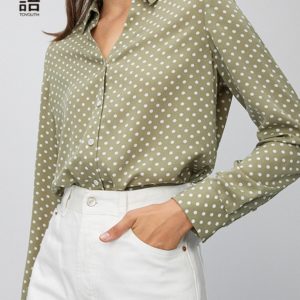 Toyouth 2020 Sring Fashion Round Point V-neck Shirt Blouse Loose Temperament Comfortable Chiffon Shirt Blouse For Female