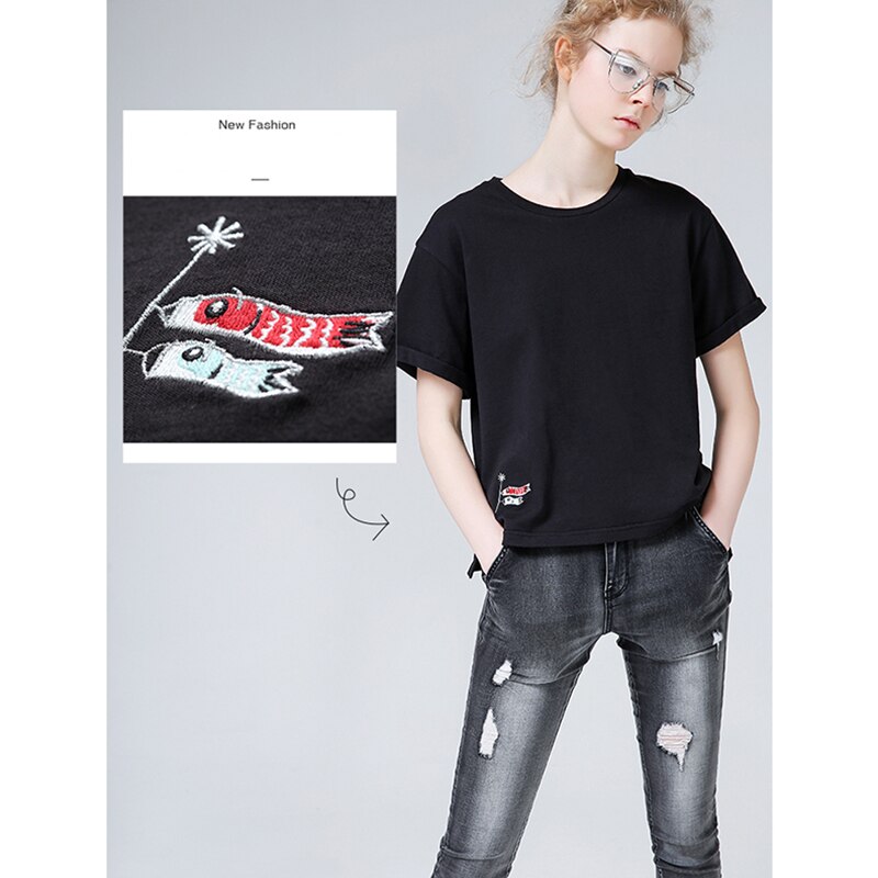 Toyouth-2020-Summer-Women-Tees-Round-neck-Loose-Embroidery-Pattern-Short-Sleeve-Casual-T-shirt-For-4