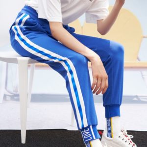 Toyouth Long Sport Leisure Pants New Arrival 2019 Women Bottoms Double Striped Jogger Harem Pants Sweatpants Sportswear Trousers