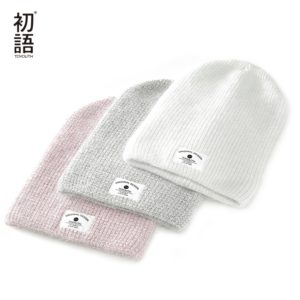 Toyouth Soft Knitted Women Hats Winter Womens Warm Hat Ladies Casual Hats 2019 Autumn Female Caps Patchwork Bonnet Femme
