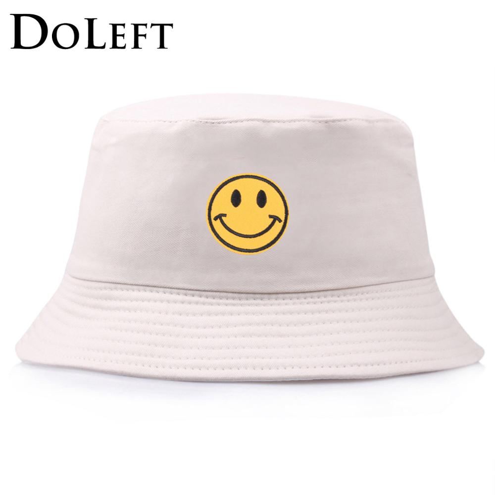 Unisex-Bucket-Hat-Women-Embroidery-Cartoon-Smile-Fisherman-Hat-Fashion-Simple-Outdoor-Couple-Visor-Sun-Caps-2