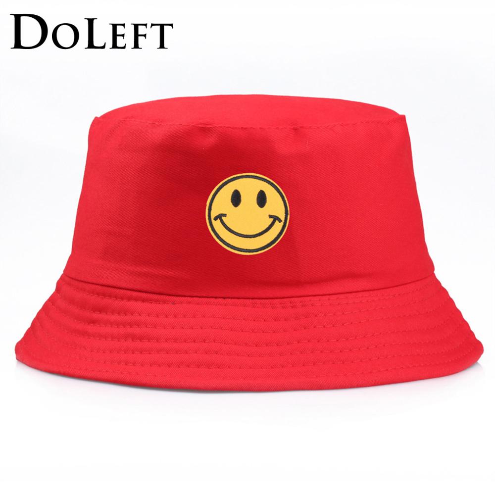 Unisex-Bucket-Hat-Women-Embroidery-Cartoon-Smile-Fisherman-Hat-Fashion-Simple-Outdoor-Couple-Visor-Sun-Caps-3