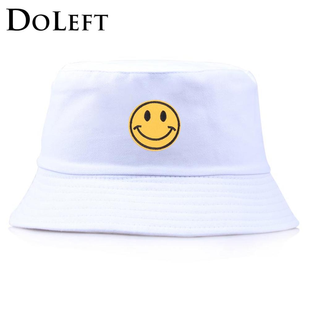 Unisex-Bucket-Hat-Women-Embroidery-Cartoon-Smile-Fisherman-Hat-Fashion-Simple-Outdoor-Couple-Visor-Sun-Caps-4