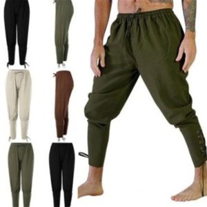 Viking Pirate Trousers for Medieval Cosplay Middle Ages Leg Bandage Loose Halloween Carnival Stage Renaissance Adult Pants