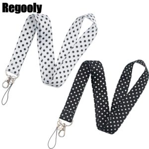 Wave point Neck keychain necklace webbings ribbons Anime Cartoon Neck Strap Lanyard ID badge holder Keychain Lanyards couples