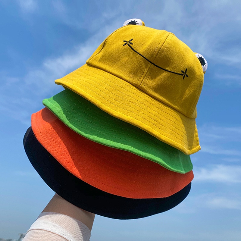 Women-Fashion-Frog-Bucket-Hat-New-Summer-Hat-Female-Parent-Child-Frog-Fishing-Cap-Korean-Wild-2