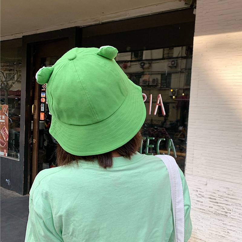 Women-Fashion-Frog-Bucket-Hat-New-Summer-Hat-Female-Parent-Child-Frog-Fishing-Cap-Korean-Wild-3
