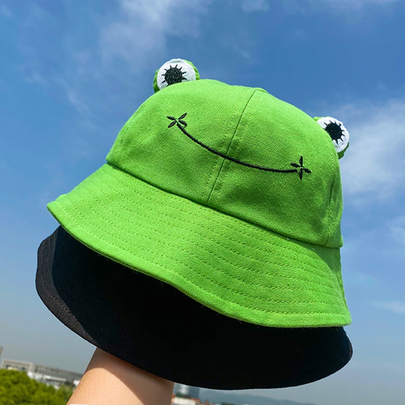 Women-Fashion-Frog-Bucket-Hat-New-Summer-Hat-Female-Parent-Child-Frog-Fishing-Cap-Korean-Wild-4